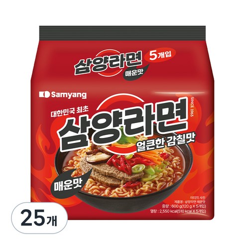 삼양라면 매운맛 120g, 25개