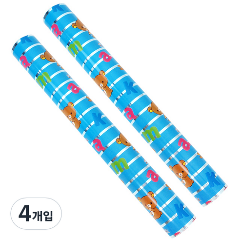 투영디자인 리락쿠마 포장지 중 37.5 x 1800 cm, 블루, 4개