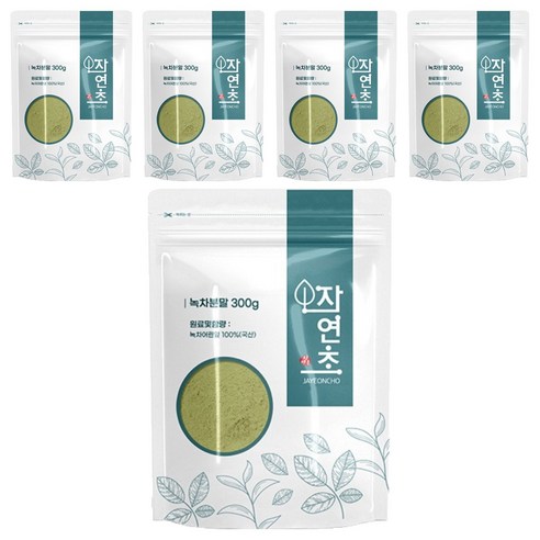 자연초 녹차분말, 300g, 5개