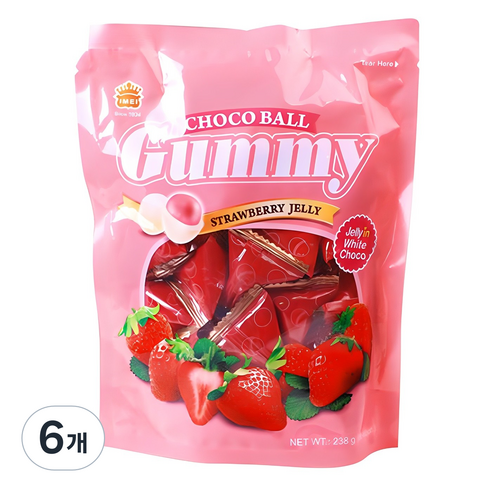 이메이 구미초코볼 스트로베리맛, 238g, 6개