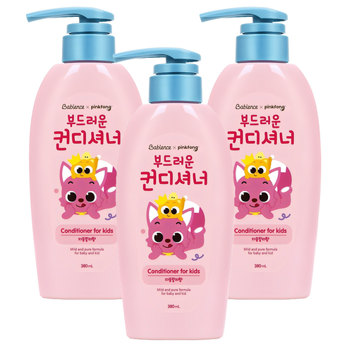 베비언스 핑크퐁 부드러운 컨디셔너 자몽릴리향, 380ml, 3개