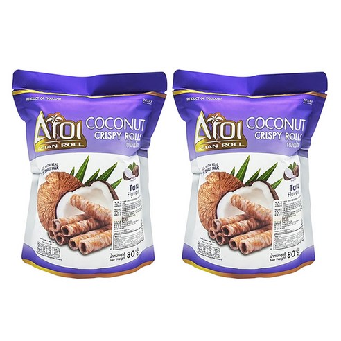 아로이 코코넛롤 크리스피롤 타로향, 80g, 2개