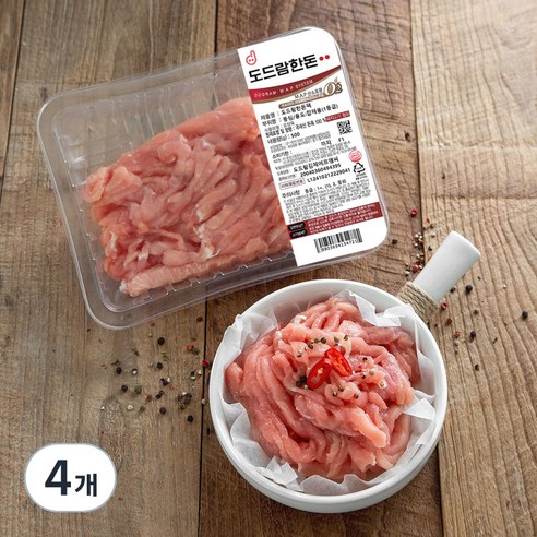 도드람한돈 1등급 등심 잡채 볶음용 (냉장), 500g, 4개