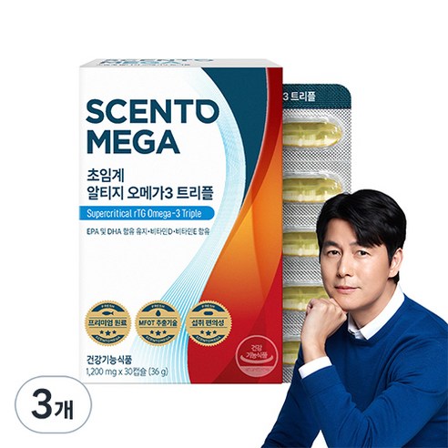 뉴트리원 센토메가 초임계 알티지오메가3 트리플 30p, 3개, 30정