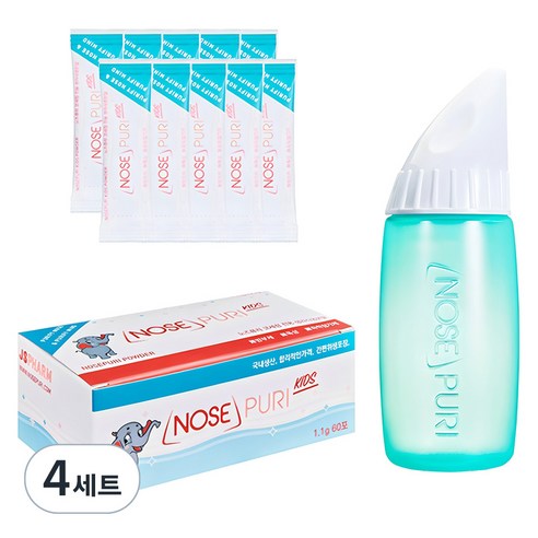 노즈퓨리 어린이 코세정기 + 분말 70p, 4세트