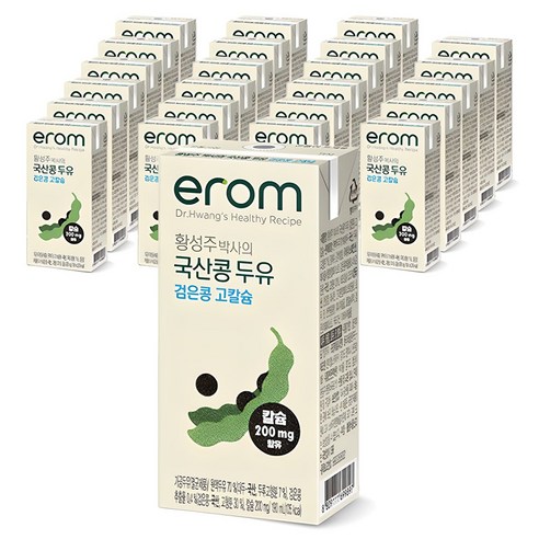 이롬 황성주 박사의 국산콩 두유 검은콩 고칼슘, 190ml, 24개