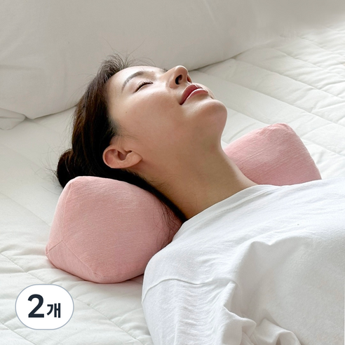 누아 편백큐브 베개, 핑크, 2개