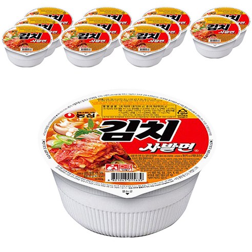 농심 김치 사발면 소컵 86g, 12개 12개 섬네일