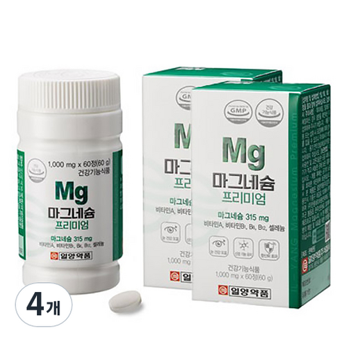 일양약품 마그네슘 프리미엄, 60정, 4개