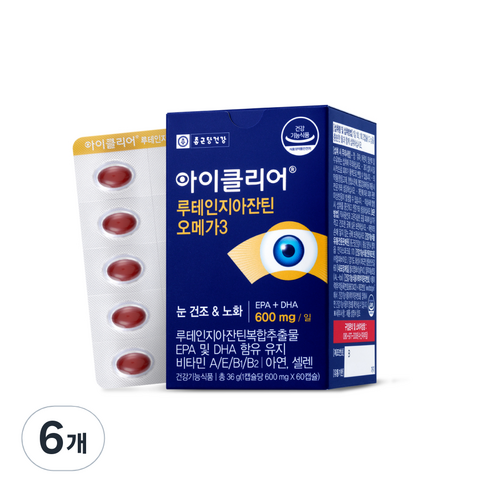 아이클리어 루테인 지아잔틴 오메가3 36g, 60정, 6개