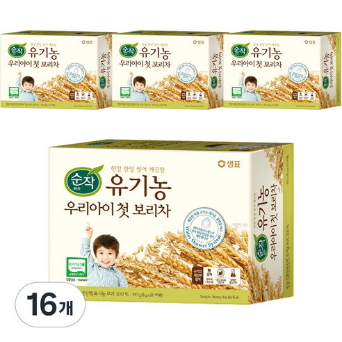 순작 유기농 우리아이 첫 보리차 160g, 20개입, 16개