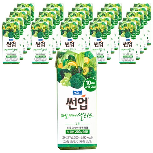 썬업 과일야채샐러드 그린 음료, 200ml, 120개입