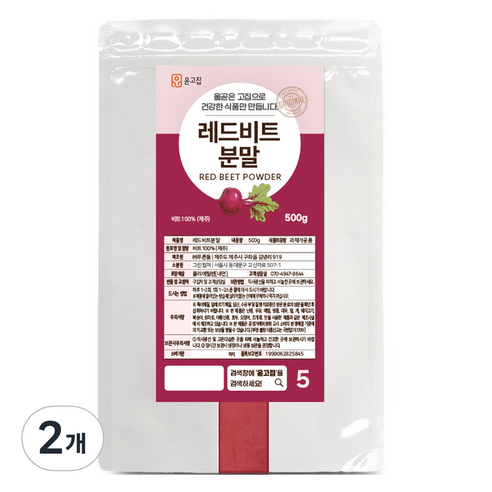 윤고집 레드비트 분말, 500g, 2개