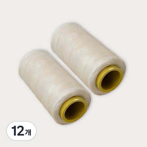 가죽공예 왁스실 초사용 1mm x 220m, 아이보리, 12개