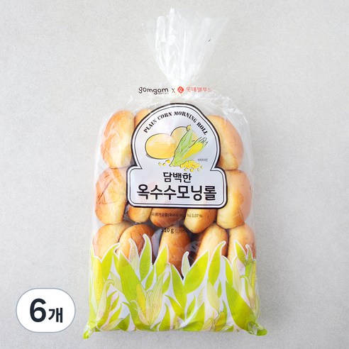 곰곰 담백한 옥수수 모닝롤, 510g, 6개