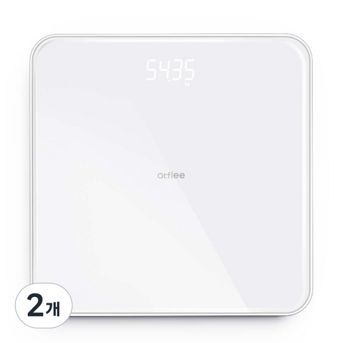 앳플리 디지털 LED 체중계, T3, 화이트, 2개