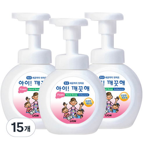 아이깨끗해 핸드워시 용기형 상큼한 레몬향, 250ml, 15개