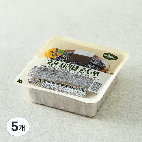 맑은물에 국산 서리태 촌두부, 300g, 5개