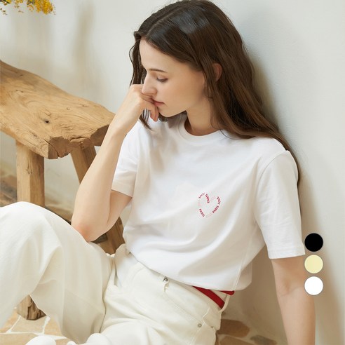 ELLEPARIS 여성용 Heart 반팔 티셔츠