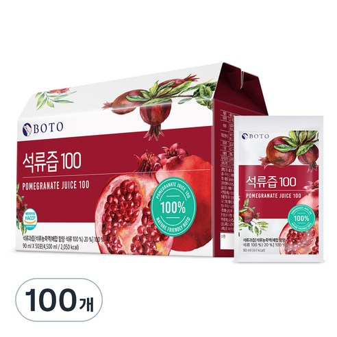 보뚜 석류즙 100, 90ml, 100개