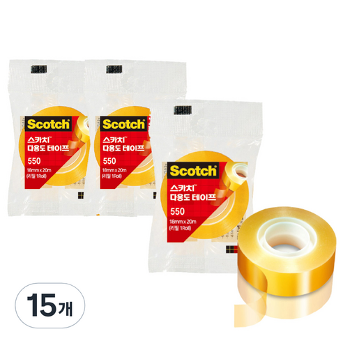 쓰리엠 스카치 다용도 테이프 550 18mm x 20m, 15개