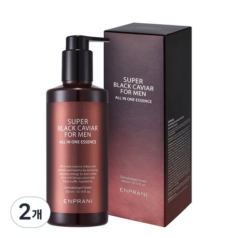 엔프라니 수퍼 블랙 캐비어 포맨 에센스 올인원, 300ml, 2개