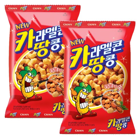 크라운 카라멜콘과땅콩 과자, 72g, 5개