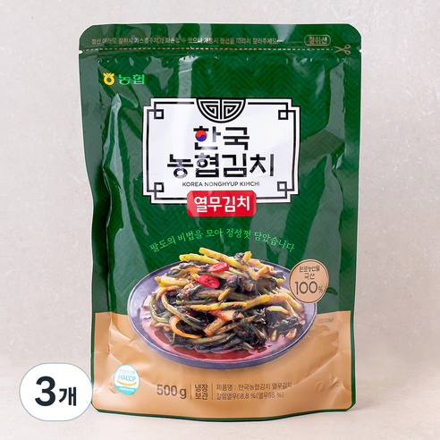 한국농협김치 열무김치, 500g, 3개