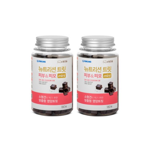 포켄스 강아지 뉴트리션 트릿 미니 영양제, 180정, 피부/피모, 2개