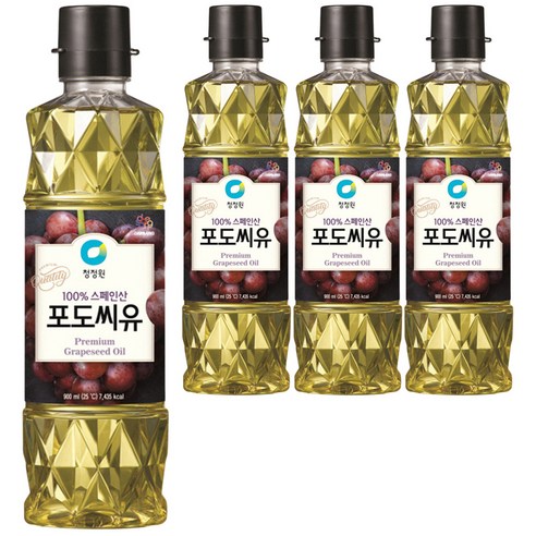 청정원 포도씨유, 900ml, 4개