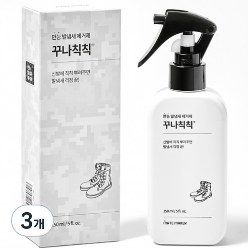 꾸나칙칙 신발 전용 탈취제, 150ml, 3개