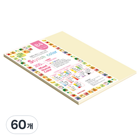 종이문화 SN 스타일리쉬 노멀 두꺼운 혼합색지 205g 11 Natural Tone, 60개, B4