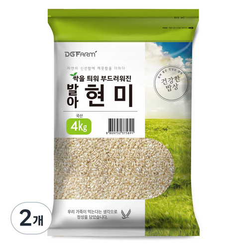 건강한밥상 발아현미, 4kg, 2개