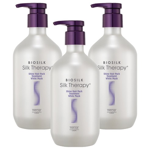 실크테라피 샤인 헤어팩 트리트먼트 화이트 머스크, 500ml, 3개