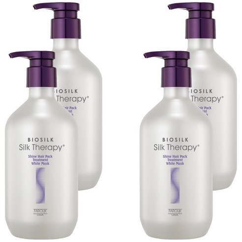 실크테라피 샤인 헤어팩 트리트먼트 화이트 머스크, 500ml, 4개