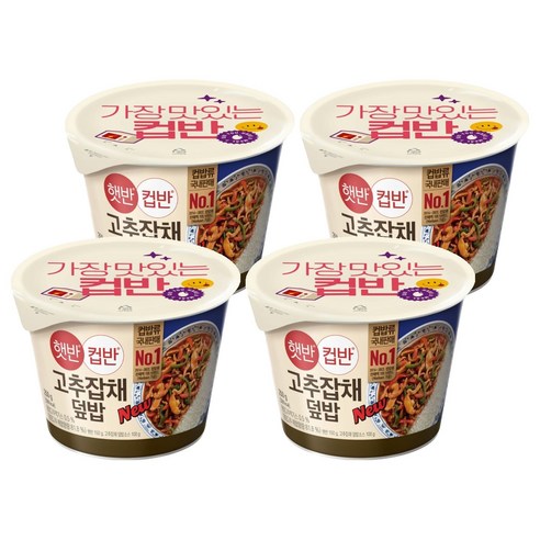 햇반컵반 고추잡채덮밥, 4개, 250g