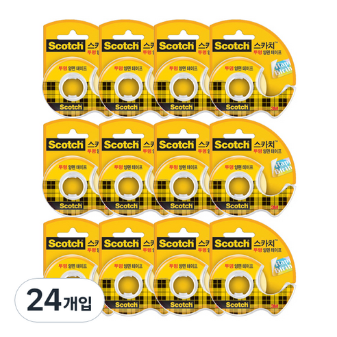스카치 투명 양면 테이프 12mm x 6.35m, 24개