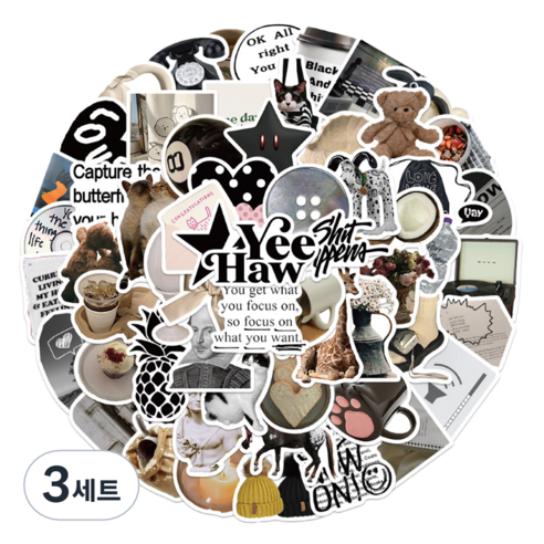 특별한상점 캐리어 노트북 여행 방수 스티커 세트 GT206-60PCS, 럭키 스타, 3세트