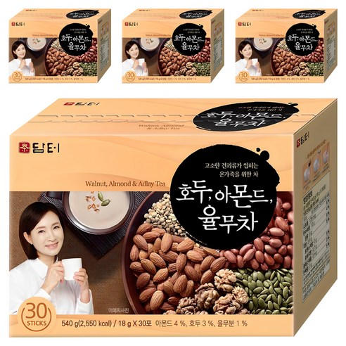 담터 호두아몬드 율무차, 18g, 30개입, 4개