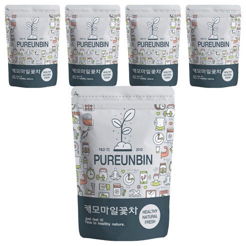 푸른빈 캐모마일 꽃잎 차, 80g, 1개입, 5개