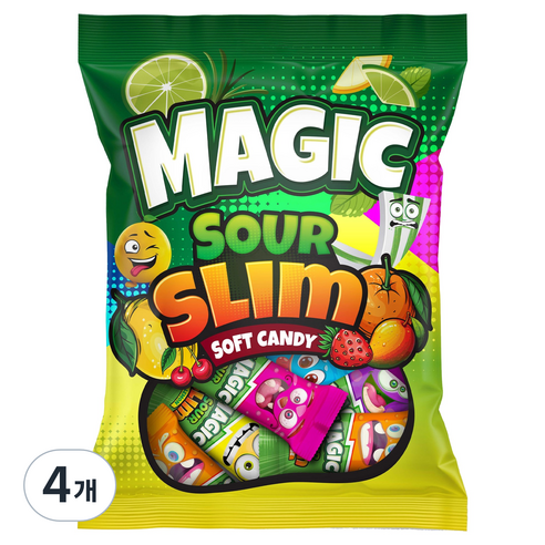 매직 사워 슬림 소프트 캔디, 4개, 800g