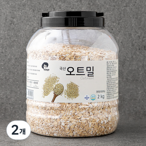 엉클탁 국내산 귀리로 만든 오트밀, 2kg, 2개