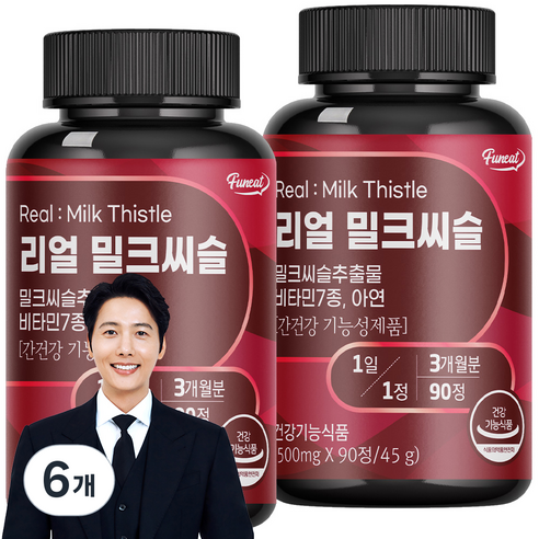 퍼니트 리얼 밀크씨슬 500mg, 90정, 6개