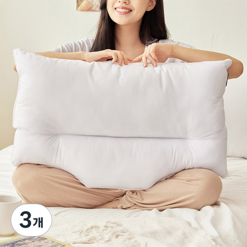 리브맘 코튼 경추베개, 화이트, 3개
