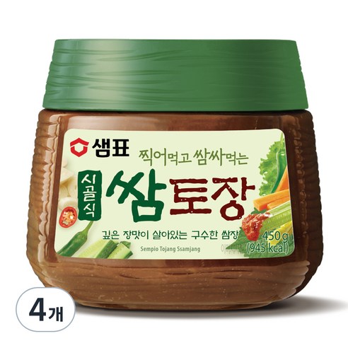 샘표 시골식 쌈토장, 450g, 4개