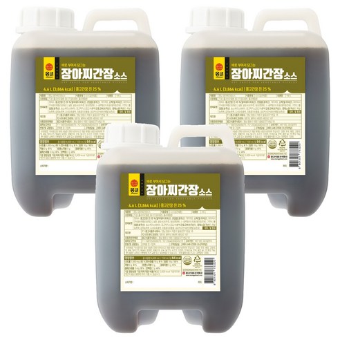 몽고식품 장아찌 간장 소스, 3개, 4.6L