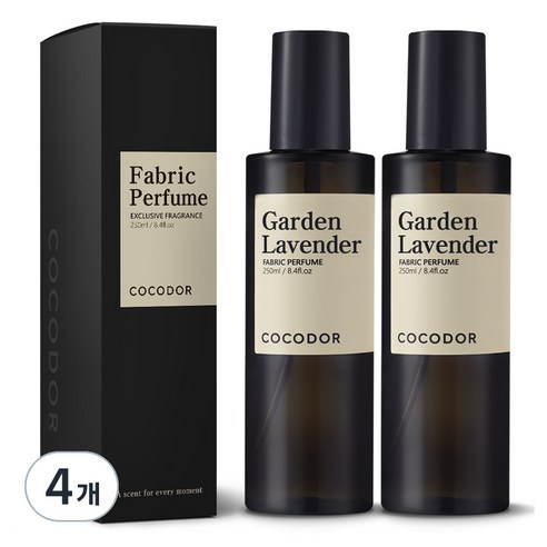 코코도르 패브릭 퍼퓸 섬유탈취제 가든라벤더, 250ml, 4개