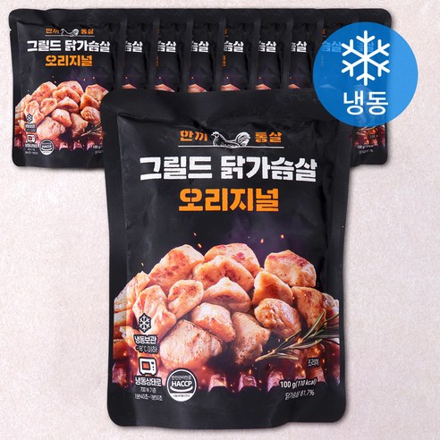 한끼통살 그릴드 닭가슴살 오리지널 (냉동), 100g, 10개