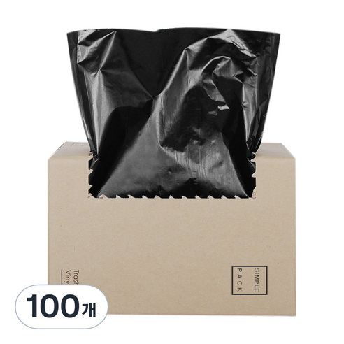 [국내생산] 담다 이지롤 심플팩 쓰레기 봉투 검정, 60L, 100개