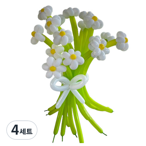 윰스 DIY 풍선 데이지 꽃다발 + 펌프 세트, 혼합색상, 4세트